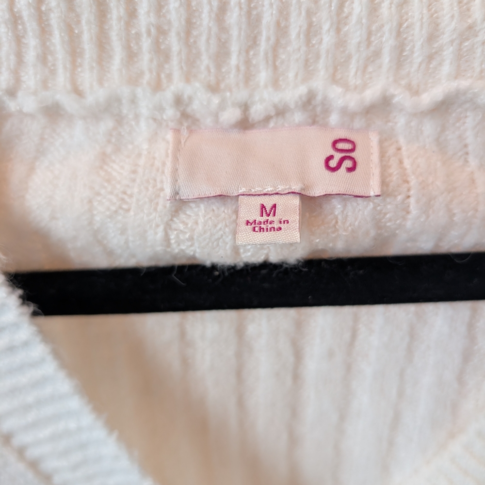 Cream Ribbed Button Up Cardigan - Picture 2 of 7